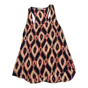 Amour Vert Womens Silk Racerback Tank Top Diamond‎ Print Sleeveless Blouse